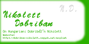 nikolett dobriban business card